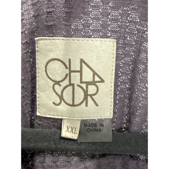 Chaser size XXL purple round neck waffle thermal wide cuff tunic top - Picture 4 of 7